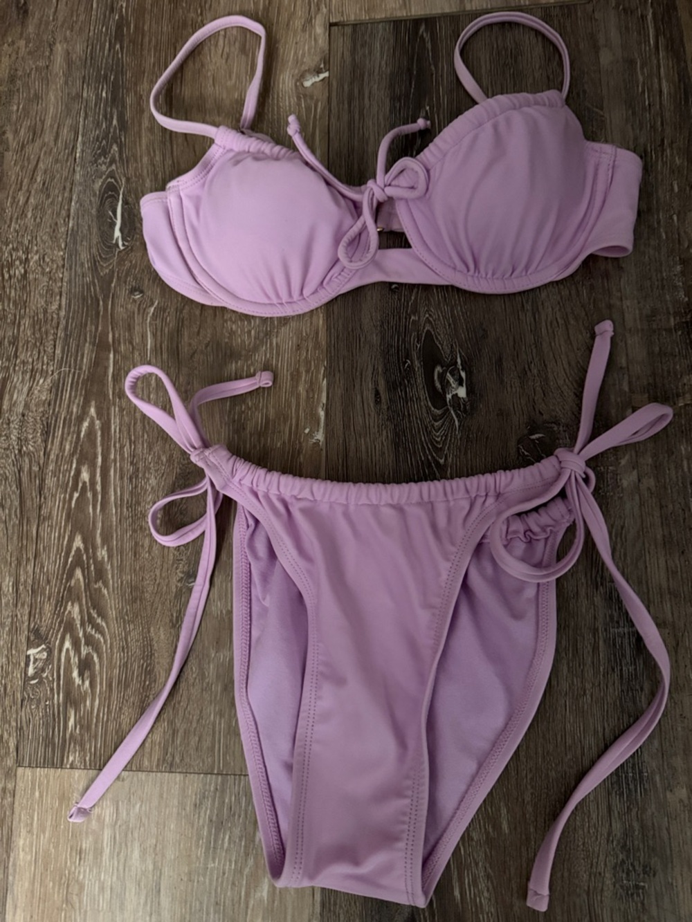 Xhilaration Lavender Pink Tie-Side Bikini Set